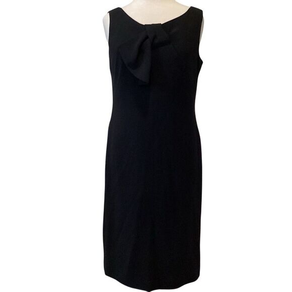 NWT Talbots Black Sheath Dress Tie Front Detail Size 10 - Picture 1 of 10